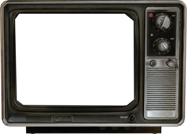 Retro old television isolated on transpatent background